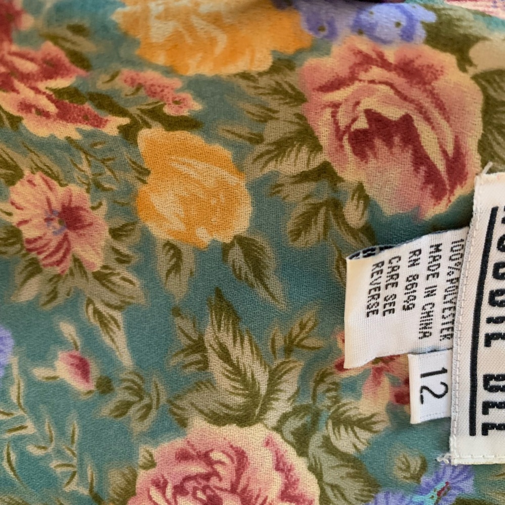 Vintage 90s sage green floral maxi dress - Picture 9 of 12